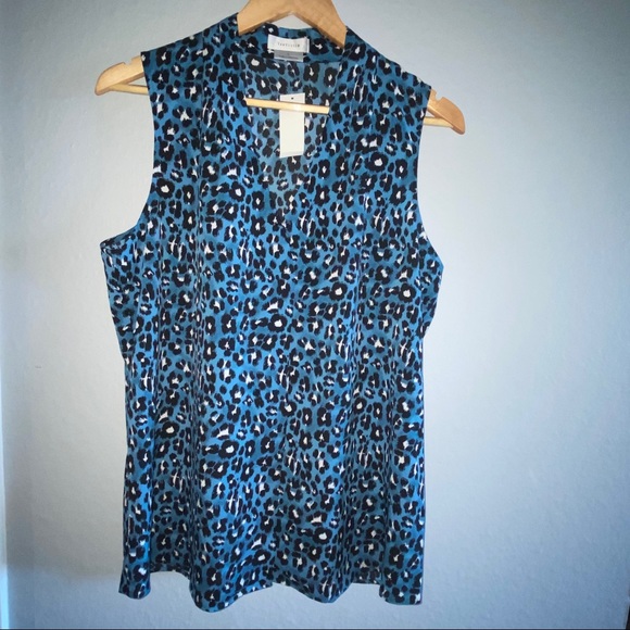 NWT Animal Print V-Neck Blouse Tank Top - Picture 12 of 12